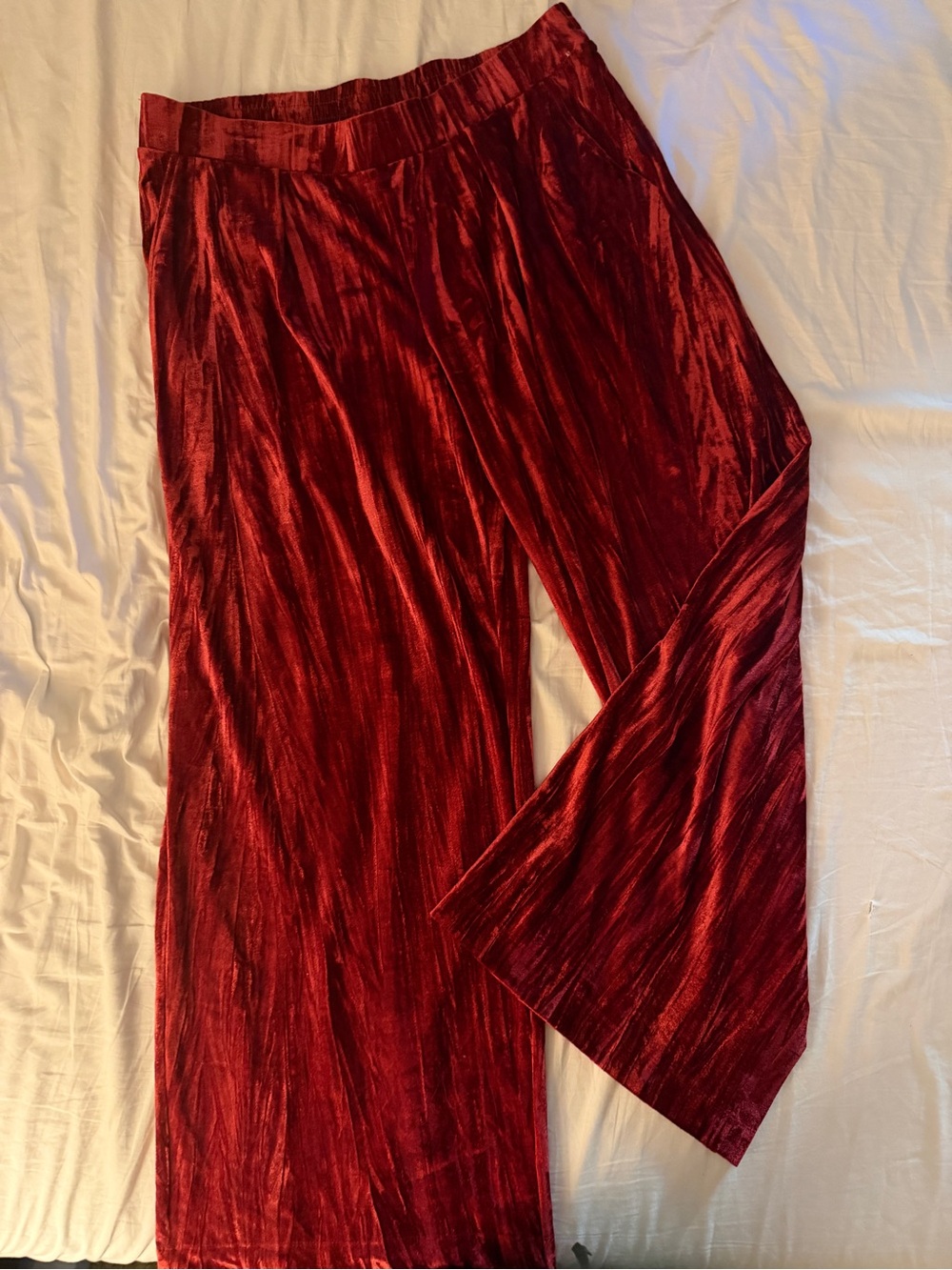 a new day Red Velvet Wide-Leg Pants • Size L